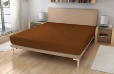 Napínacia plachta Jersey 90x200 s elastanom hnedá č.45