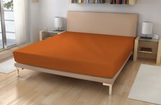 Napínacia plachta Jersey 90x200 s elastanom hrdzavá č.9