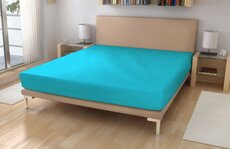 Napínacia plachta Jersey 90x200 s elastanom tyrkysová č.22