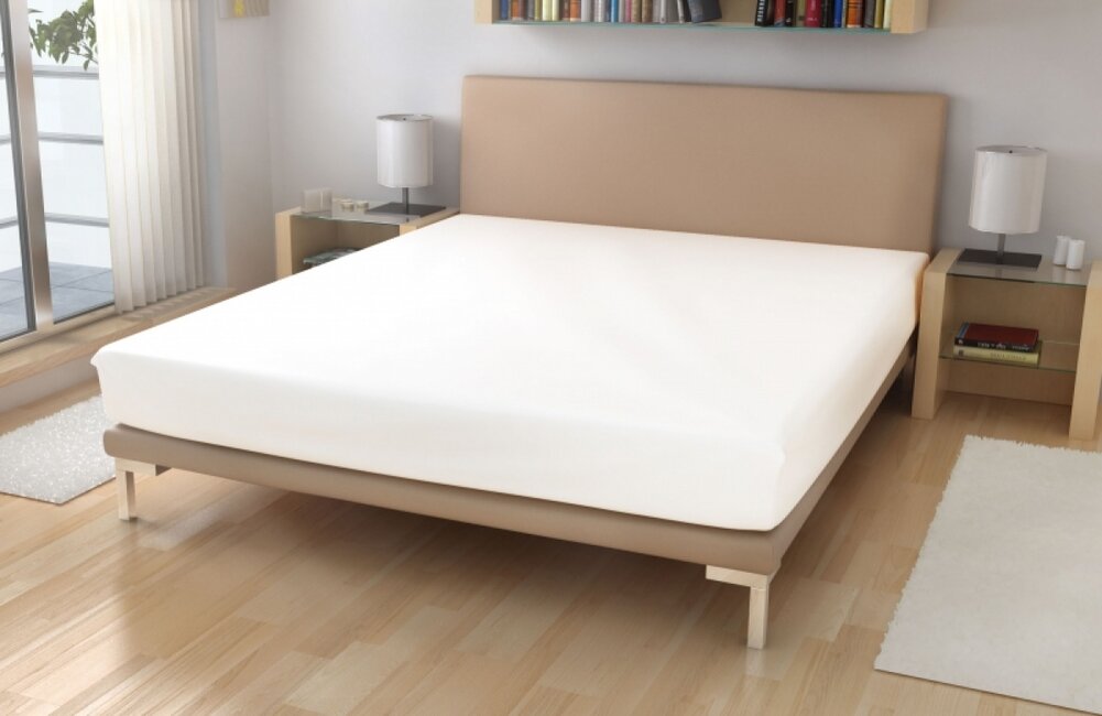 Nepremokavá napínacia plachta Jersey 90x200 Biela